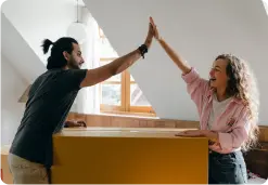 Couple making a hi five